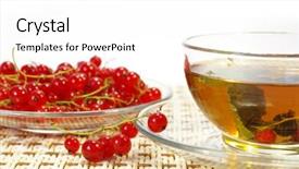  Presentation with super hero dog red - Theme consisting of red currant and herbal tea background and a  colored foreground