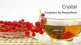  Presentation with currant black white and red - Slides having red currant and herbal tea background and a  colored foreground