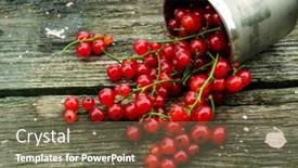  Presentation with currant - Amazing PPT layouts having red currant berries in a metal mug on a wooden background backdrop and a gray colored foreground