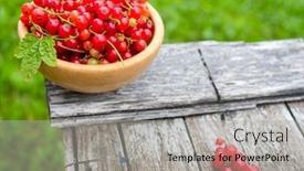  Presentation with currant - Slides with red currant berry in a wooden plate background and a light gray colored foreground