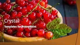  Presentation with currant - Colorful PPT layouts enhanced with red currant berry in a wooden plate backdrop and a crimson colored foreground