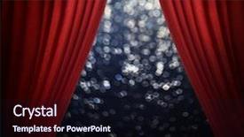  Presentation with empty stage - Colorful PPT theme enhanced with red curtain - empty stage before performance backdrop and a wine colored foreground