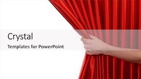  Presentation with curtain - Amazing PPT layouts having red curtain on white background backdrop and a lemonade colored foreground