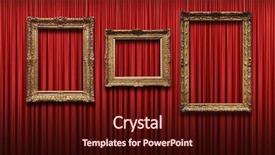  Presentation with red curtain - Theme with red curtain with vintage gold background and a wine colored foreground