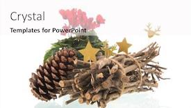  Presentation with christmas red - Slides with red-cyclamen-with-christmas-ornaments background and a white colored foreground