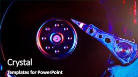  Presentation with computer - Colorful PPT theme enhanced with detail of a disassembled computer backdrop and a black colored foreground