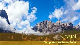  Presentation with deer - Colorful presentation design enhanced with red-deer-grazes backdrop and a tawny brown colored foreground