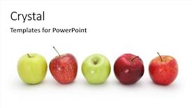  Presentation with fresh water splash green apple isolated white - Cool new PPT theme with red delicious granny smith fuji backdrop and a white colored foreground