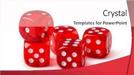  Presentation with risk - Slide set with red dice isolated background and a white colored foreground