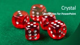  Presentation with green - Beautiful slides featuring red dice on a green felt backdrop and a ocean colored foreground