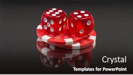  Presentation with casino - PPT theme featuring red-dices-and-casino-chips background and a wine colored foreground