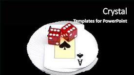  Presentation with blue and red dice - Amazing presentation design having red dices on a pack backdrop and a black colored foreground