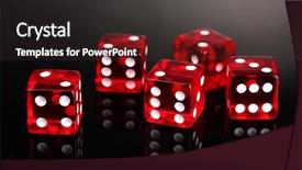  Presentation with red grey - Slide set featuring red dices on grey background background and a wine colored foreground