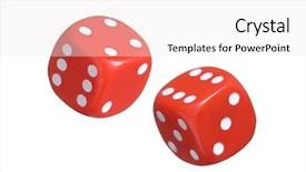  Presentation with probability - Presentation theme having red dices on white background background and a sky blue colored foreground