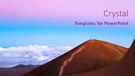  Presentation with climbing to top of mountain - PPT layouts consisting of red-dirt-mountain background and a pink colored foreground