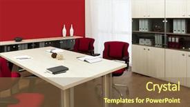  Presentation with conference table - Cool new theme with conference table in a modern backdrop and a tawny brown colored foreground