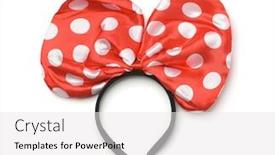  Presentation with red bow - Presentation theme featuring red-dotted-bow-ears-headband background and a white colored foreground