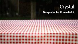  Presentation with tablecloth - Presentation design with red-dotted-tablecloth-in-summer background and a black colored foreground