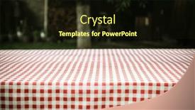  Presentation with tablecloth - Presentation theme featuring red-dotted-tablecloth-in-summer background and a wine colored foreground