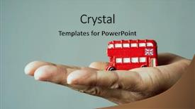  Presentation with bus - Amazing presentation theme having red double-decker bus backdrop and a light gray colored foreground