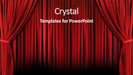  Presentation with theater curtain - Beautiful presentation featuring red draped theater stage curtains backdrop and a tawny brown colored foreground