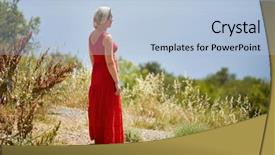  Presentation with flowery - Amazing slide set having red dress and flowery shawl backdrop and a light blue colored foreground