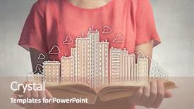  Presentation with red - Audience pleasing presentation theme consisting of red dress holding opened book backdrop and a coral colored foreground