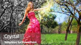  Presentation with fairy garden - Audience pleasing slide deck consisting of red dress painting garden backdrop and a  colored foreground