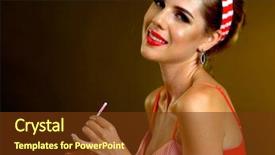  Presentation with invitation - Amazing presentation design having red dress seduces men invitation backdrop and a tawny brown colored foreground