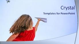  Presentation with summer time - Presentation design consisting of red dress throwing a paper background and a sky blue colored foreground