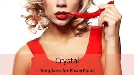  Presentation with sexy - Cool new PPT layouts with red dress with chili pepper backdrop and a coral colored foreground