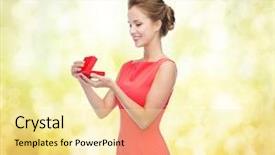  Presentation with christmas red - Cool new presentation theme with red dress with gift box backdrop and a blonde colored foreground