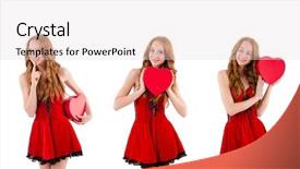  Presentation with treasure - Presentation enhanced with red dress with heart background and a  colored foreground