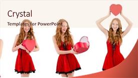  Presentation with treasure - Amazing slide set having red dress with heart backdrop and a lemonade colored foreground