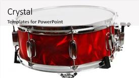  Presentation with currant black white and red - Audience pleasing presentation design consisting of red drum isolated on white backdrop and a white colored foreground