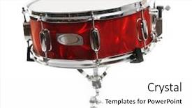  Presentation with drum - Beautiful slide deck featuring red drum isolated on white backdrop and a white colored foreground