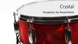  Presentation with red black and white - Presentation design featuring red drum isolated on white background and a white colored foreground