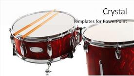  Presentation with drum - Cool new slide deck with red drums with drum sticks backdrop and a white colored foreground