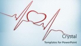  Presentation with heart rate - PPT theme having red ecg line with heart background and a sky blue colored foreground