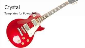  Presentation with electric guitar - PPT theme featuring red electric solid body guitar background and a white colored foreground