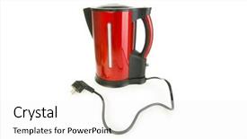  Presentation with electrical - Presentation having red electrical kettle isolated on white background and a white colored foreground