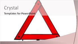  Presentation with triangle - Presentation design consisting of red-emergency-triangle-on-white background and a sky blue colored foreground