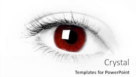  Presentation with eye - Colorful slides enhanced with red-eye-isolated-on-white backdrop and a white colored foreground