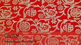  Presentation with china in red on political - Audience pleasing PPT theme consisting of red fabric - flowers and characters backdrop and a red colored foreground