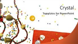  Presentation with colorful fabric - Cool new presentation with red fabric buttons and colorful beads as background backdrop and a white colored foreground