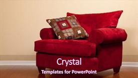 Presentation with flooring - Amazing slides having red fabric over-sized chair backdrop and a wine colored foreground