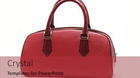  Presentation with leather bag - Slides featuring red fake leather woman bag background and a red colored foreground