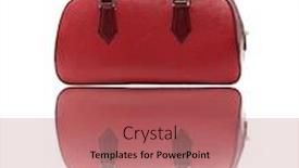  Presentation with leather bag - Presentation consisting of red fake leather woman bag with its reflection background and a coral colored foreground