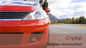  Presentation with mountain - PPT layouts featuring red-family-car-parked background and a red colored foreground