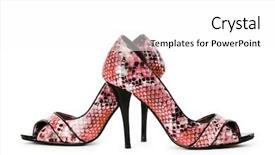  Presentation with fashion shoes - Colorful presentation design enhanced with red female shoes in fashion backdrop and a  colored foreground